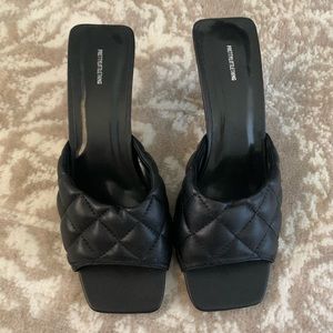 PLT black quilted heels